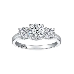 RENSINO Fashionable S925 Sterling Silver Wedding and Engagement Rings for Women Birthday Party Fashion Jewelry