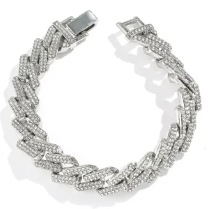RENSINO Fashionable Silver & Gold Plated Alloy Bracelet Men’s Cuban Chain for Gifts Parties Weddings