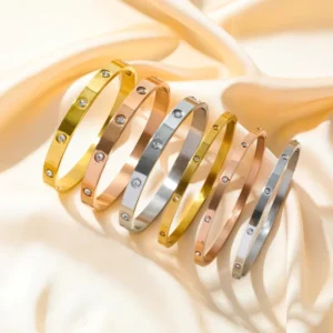 RENSINO Fashionable Stainless Steel Bracelets Simple Elegant Style Suitable Daily Wear Banquet Gifts Europe & America