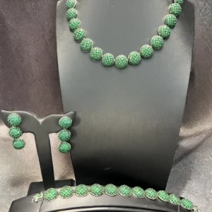 RENSINO Fashionable Trendy Classic Long Necklace Set With Earrings & Rings Plated One Gram Jewellery for Girls & Women’s