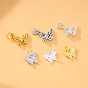 RENSINO Fast Butterfly Charms 925 Sterling Silver Fine Jewelry Pendants for Making Necklace