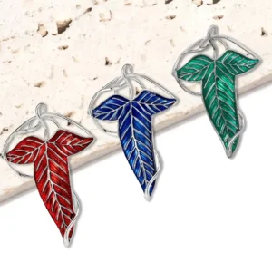 RENSINO Film Television Magic Ring Lord Rings Style Elf Queen Leaf Alloy Children’s Brooch Necklace