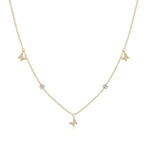 RENSINO Fine Fashion 925 Sterling Silver Jewelry Butterfly Zircon Charm Choker Necklaces for Women