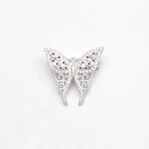 RENSINO Fine Fashion Jewelry Zircon butterfly Brooches Gold Plated Ename Lbrooches Luxury Women 925 Sterling Silver