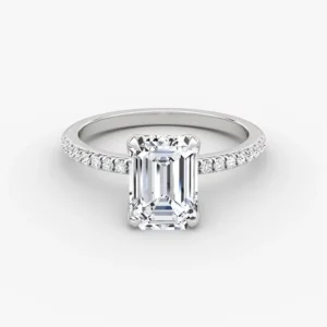 RENSINO Fine Jewellery IGI Certified 18K White Gold 2CT Emerald Cut Fashion Jewelry Lab Grown Diamond Wedding Ring for Women
