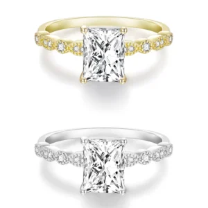 RENSINO Fine Jewelry 2ct Zircon S925 Sterling Silver Rings for Women Wedding Anniversary Engagement