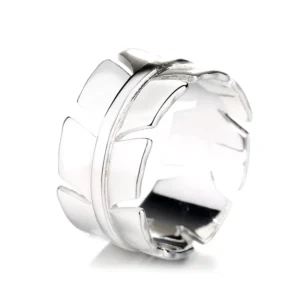 RENSINO Fine Jewelry 925 Pure Silver Ring for Men Men’s Leaf Simple Ring for Daily Wear Birthday Gifts