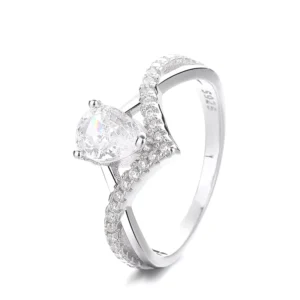 RENSINO Fine Jewelry 925 Silver Heart shaped Rings Are Simple and Trendy on Instagram