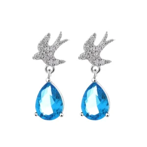 RENSINO Fine Jewelry 925 Sterling Silver Bird Ear Pendant