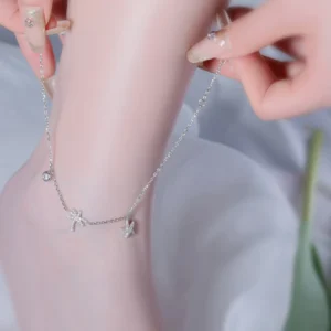 RENSINO Fine Jewelry Anklet 925 Sterling Silver Star Foot Chains Anklet for Women