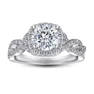 RENSINO Fine Jewelry Customized 1.2ct Round Cut Cubic Zircon S925 Sterling Silver Ring for Women Engagement Wedding Gift