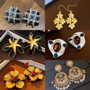 RENSINO Fine Jewelry Earrings Holiday Flower Stainless Steel 925 Silver Moissanite Fashion Drop Stud Jhumka Indian Luxury Earrings