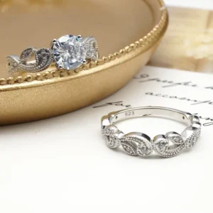 RENSINO Fine Jewelry Genuine 925 Silver Ring Wedding Engagement Rings for Women