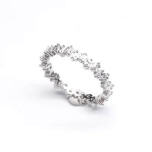 RENSINO Fine Jewelry Irregular Zircon Eternal Ring 925 Sterling Silver square CZ Women Wedding Ring Jewelry