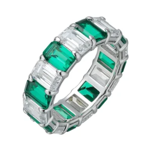 RENSINO Fine Jewelry Rings 925 Sterling Silver Classics Ring Eternity Bands for Wedding Party Jewelry Factory