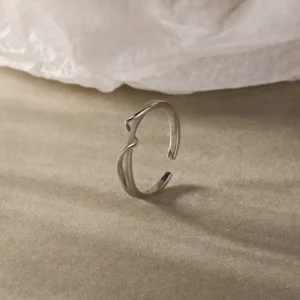 RENSINO Fine Jewelry Rings Designed Twisted Sterling Rings Fashion Plain Silver Rings for Woman
