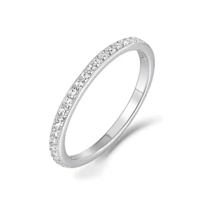 RENSINO Fine Jewelry Rings Sterling Silver 925 Rings Women Fashionable Women’s Fine Ring with Exquisite Zircon Inlay