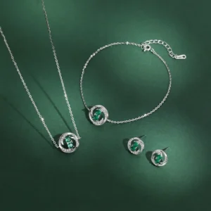 RENSINO Fine Jewelry Sets Geometrical Necklace Set Zircon Fashion Luxury 925 Sterling Silver Jewelry Sets for Women