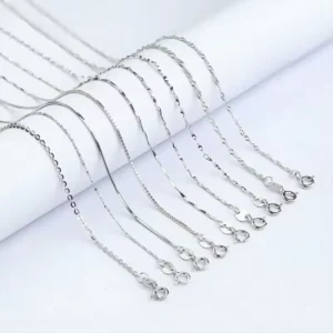 RENSINO Fine Quality 925 Italian Silver Chain Necklace Jewelry in Silver CLASSIC Unisex Link Chain Single Chain No Stone As Picture