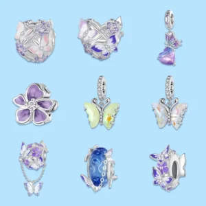 RENSINO Fine S925 Jewelry Designer Butterfly Charms for Bracelet Pendant 925 Sterling Silver Charms for Jewelry Making
