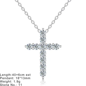 RENSINO Fine Silver 925 Fashion Jewelry Necklaces Women 925 Sterling Silver Cross Charm Necklaces Custom with Gold Plated