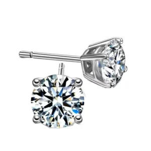RENSINO Fine Stud Earrings Jewelry Fashion Inlay Round Brilliant Cut Zircon Sterling Silver Earrings New Style Jewelry for Women