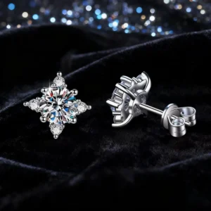 RENSINO Four Claws Octopus Earrings VVS D Color 1CT Moissanite Stud Earrings S925 Sterling Silver Earrings for Women Wedding Jewelry