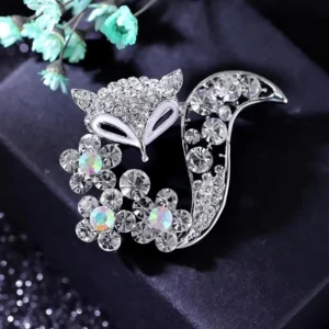 RENSINO Fox Alloy Brooch Japanese Korean Style Corsage Sweater Coat Cardigan Pin Party Wedding