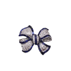 RENSINO Full Rhinestone Bow Knot Brooch Women’s Luxury Brooches Pin Fashion Suit Coat Shawl Pin Buckle Clothing Jewelry