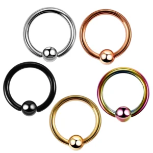 RENSINO G23 Titanium Body Jewelry Nose Ring Septum Piercing Captive Bead Ring CBR