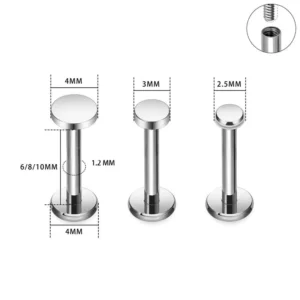 RENSINO G23 Titanium Circle Dot Flat Disc Stud Earring Round Disc Cartilage Helix Tragus Earlobe Nose Stud Piercing Jewelry