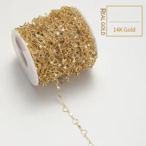 RENSINO GP Heart Unfinished Chain Premium Brass with 14k 18k Gold Silver Platinum Plated Extended Permanent Jewelry Chains