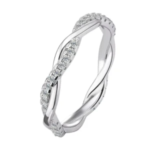 RENSINO GRA Certificate Moissanite D Color VVS1 Diamond Jewelry 925 Sterling Silver Modern Twist Wedding Engagement Ring