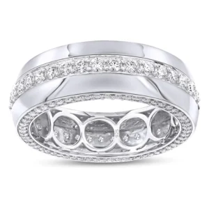 RENSINO GRA Certified Silver 925 1.8Carat Round Brilliant Cut Men and Women Finger Jewellery Moissanite Wedding Engagement Ring