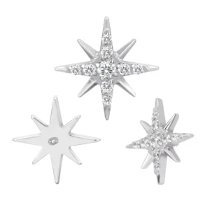 RENSINO GZN ASTM F136 Titanium Labret Piercing Fashion Body Piercing Jewelry Titanio Flatback Earrings