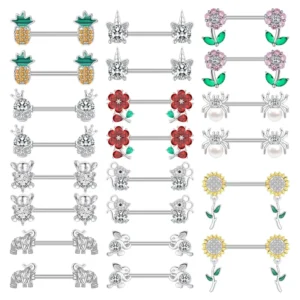 RENSINO Gaby New Surgical Steel Piercing Cute Nipple Piercing Stainless Steel Nipple Rings Women Piercing Jewelry