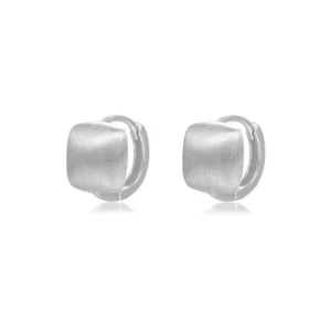 RENSINO Geometric 925 Sterling Silver Brushed Square Shape Clip Earrings for Women Girls Jewelry Gifts