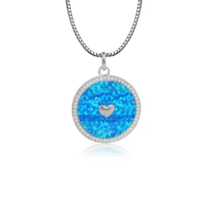 RENSINO Geometric Opal Box Chain Silver Plated Lariat Necklace