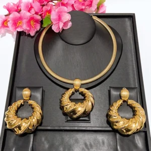 RENSINO Gift Factory Popular Unique Copper Alloy Gold Plated Fashion Wedding Party Birthday Daily Anniversary Engagement Jewelry Set