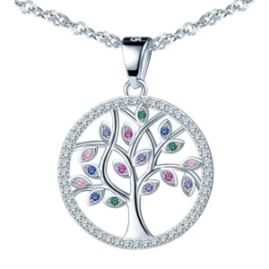 RENSINO Gift for Mom 925 Sterling Silver Tree of Life Pendant Necklace for Women