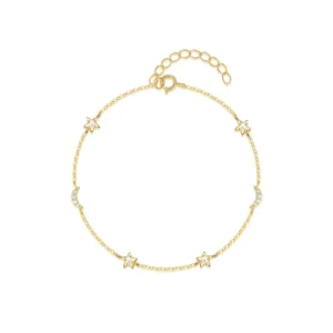 RENSINO Glowluxe Manufacturer Factory 925 Sterling Silver Stackable Moon and Star Pearl Zircon Charm Bracelets