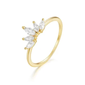 RENSINO Glowluxe Popular Wedding Jewelry Sterling Silver S925 Horse Eye Zircon Rings for Women