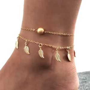 RENSINO Gold Color Adjustable Link Bracelet Anklet for Women Beach Foot Jewelry 925 Sterling Silver Leg Chain Anklets