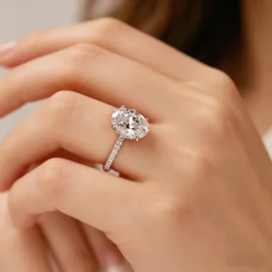 RENSINO Gold Engagement Ring for Women Non Tarnish Cubic Moissanite Dainty Stackable Wedding Promise Ring Statement Jewelry Gift