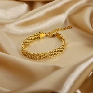 RENSINO Gold Plated Custom Chain Jewelry Stainless Steel Wrist Rolo Cuban Link Chains Bracelet