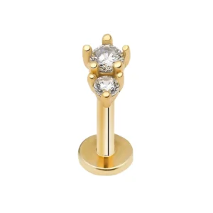 RENSINO Gold Plated Silver Head Girl Piercing Ear Body Jewellery Lip