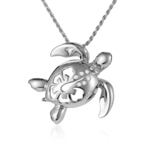 RENSINO Gold Plated Sterling Silver 925 Turtle Pendant Charms with Zircon