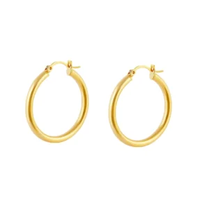 RENSINO Gold Silver 925 Sterling Silver Chunky Hoops Earrings Women