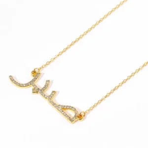 RENSINO Gold Silver Copper Jewelry Custom Name Fashion Necklace Personalized Iced Out Zircon Arabic Name Necklace