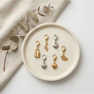 RENSINO Gold Silver Patterned Lobster Clip Pendant Stainless Steel Handmade DIY Shoe Charms Modular Jewelry Accessories